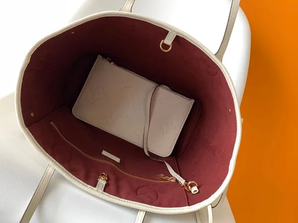 Louis Vuitton Neverfull MM White Monogram Empreinte Leather Bag product view 2