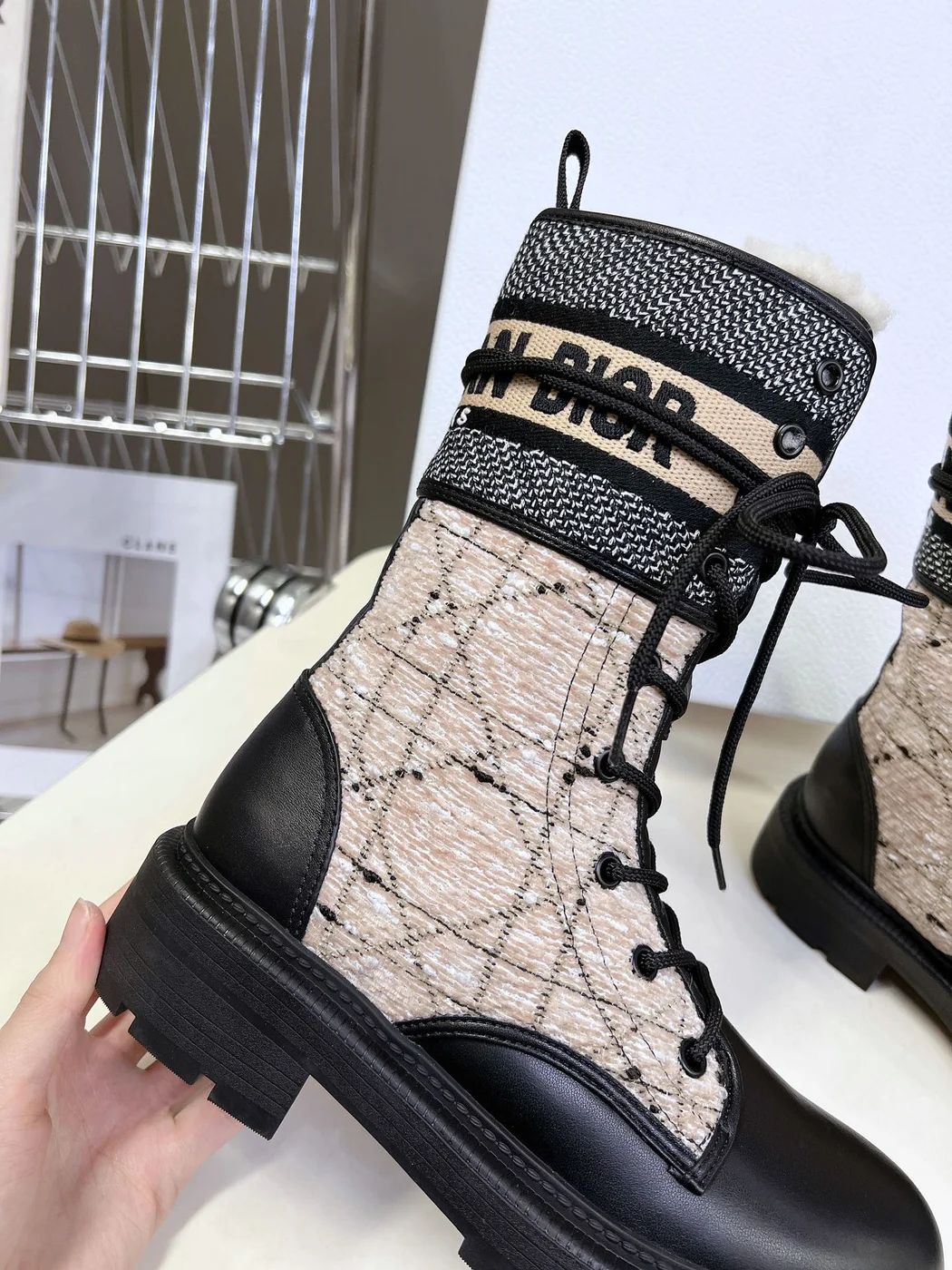 Dior D-Major ankle boots in black calfskin product view 2