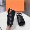 Hermès Women Black Leather Strappy Sandals product view 5