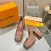 Louis Vuitton Women Pink Leather Quilted Block Heels product view 4