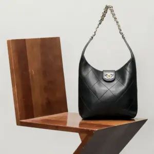 Chanel 25P Hobo bag in black lambskin product photo