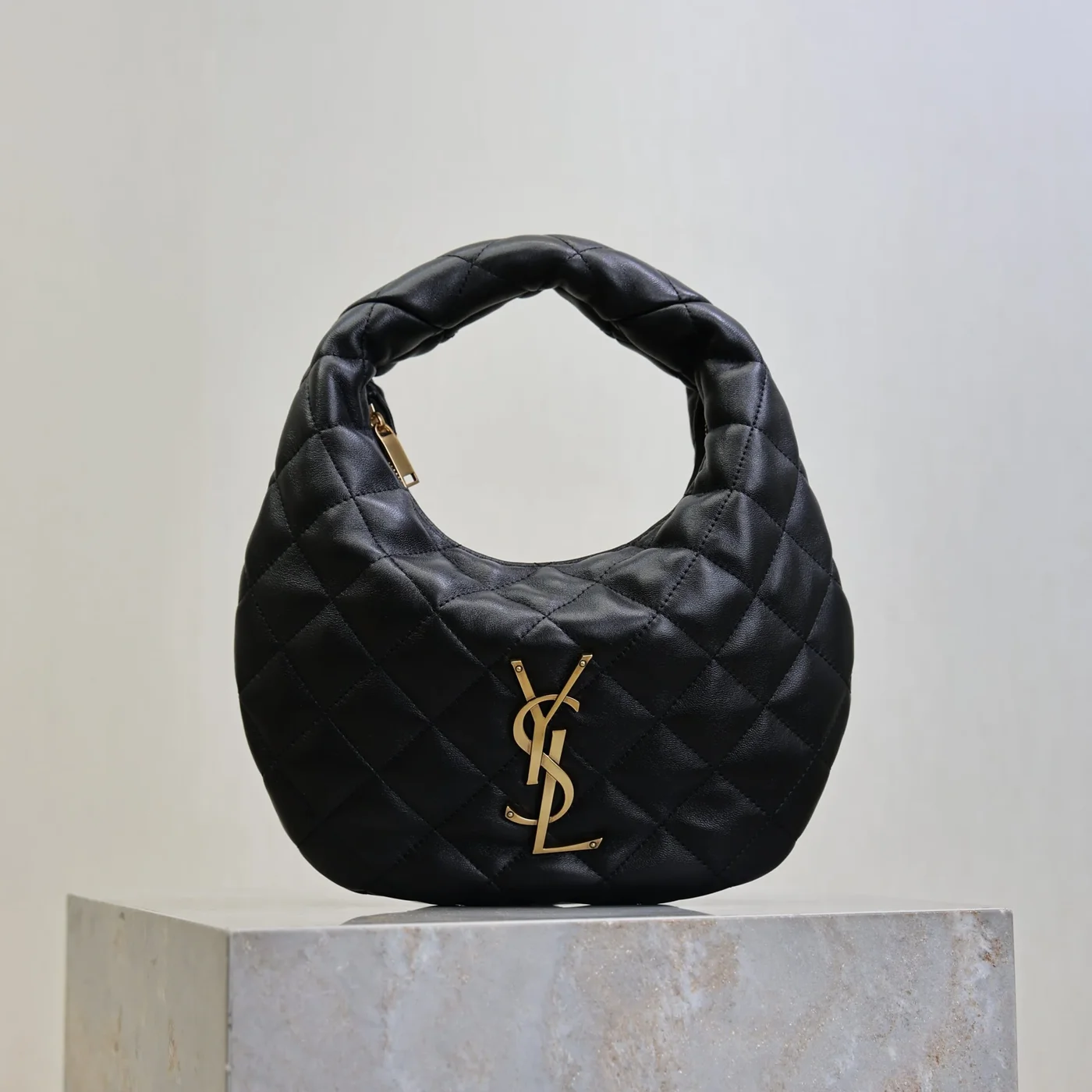 Saint Laurent Icarino 17 In Black Quilted Gold Hardware Bag product view 1