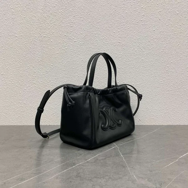 Celine Cabas Black Handbag Soft Leather 22x17x15cm product view 2