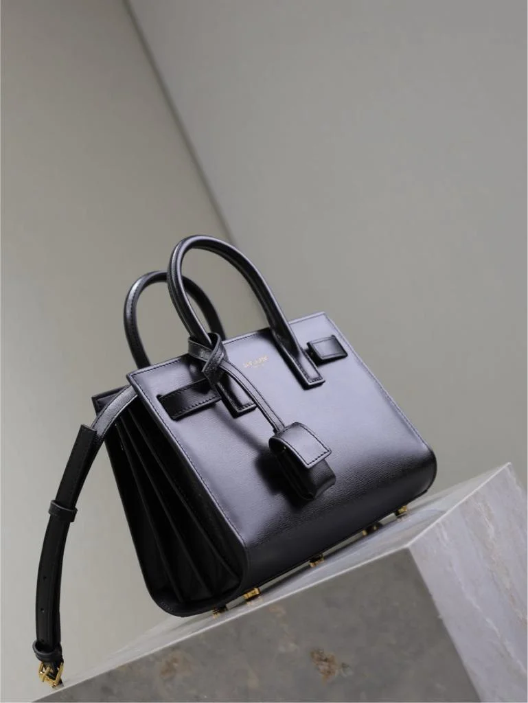 Saint Laurent Sac De Jour Gold Black Grain Leather Bag product view 5