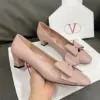 Valentino Women Pink Leather Bow Detail Flats product view 2