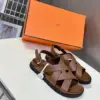 Hermès Women Brown Leather Strappy Sandals product view 4