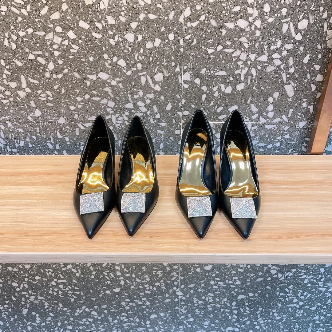 Valentino Women Black Leather Embellished Pumps product view 3