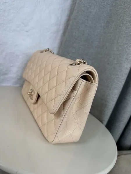 Chanel Classic Flap Medium Beige Gold Hardware Bag product view 3