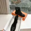 Hermès Women Black Mesh And Leather Boots product view 4
