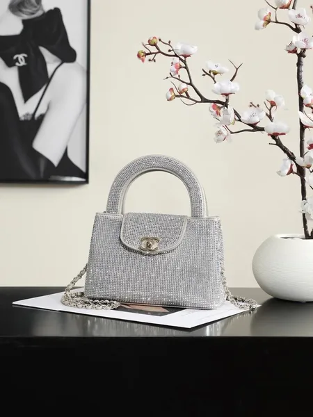 Chanel Mini Tote in Silvery Strass Gold Hardware product view 1