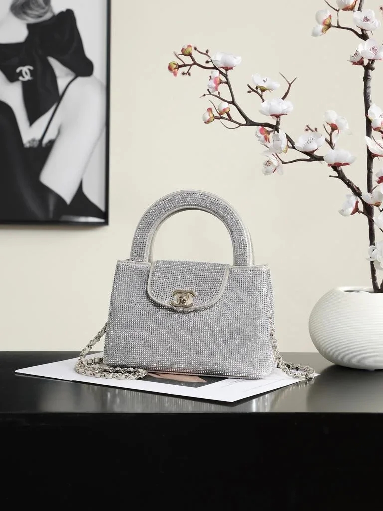 Chanel Mini Tote in Silvery Strass Gold Hardware product view 1