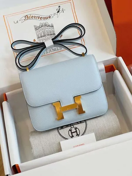 Hermès Constance Bag Epsom Gold Light Blue Handbags 19 cm product view 1