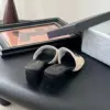 Chanel Women Beige Woven Fabric Black Leather Slides product view 3