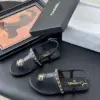Chanel Women Black Leather Chain Detail Sandals product view 2