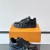 Louis Vuitton Men Black Leather Sneakers With Multicolor Accents product view 4