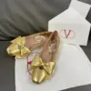 Valentino Women Gold Leather Bow Detail Pumps product view 6