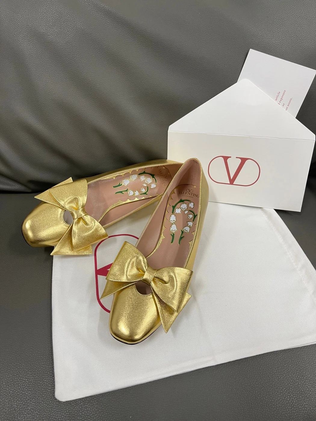 Valentino Women Gold Leather Bow Detail Pumps product view 6