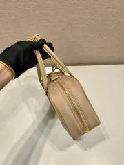 Prada Small Top Handle Bag 25 In Dried Moss Nylon And Calfskin Trim product view 4
