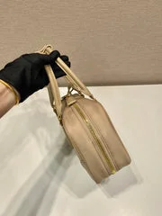 Prada Small Top Handle Bag 25 In Dried Moss Nylon And Calfskin Trim product view 4