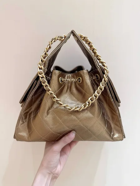 Chanel 25 Handbag 30 In Golden Brown With Gold Hardware product view 2