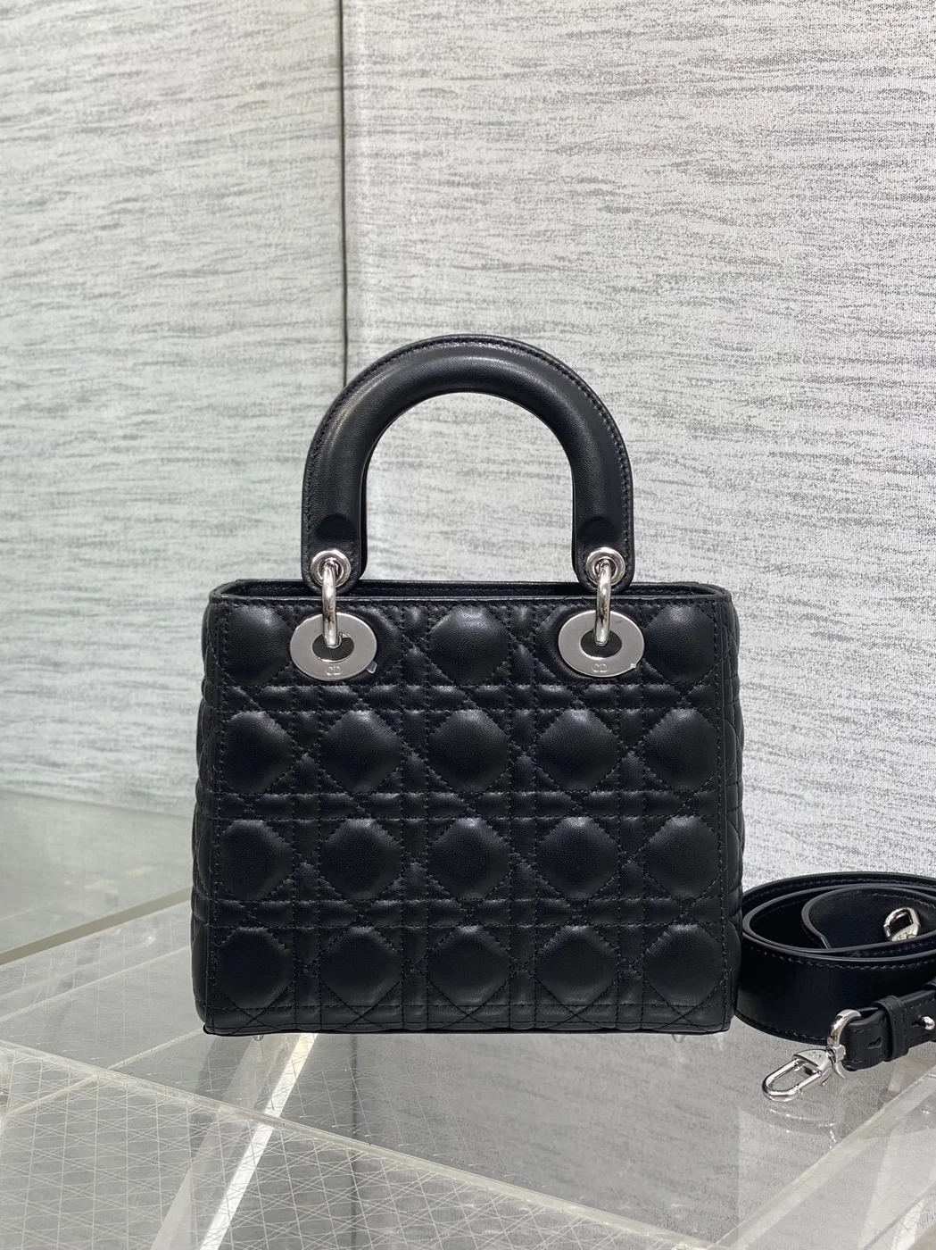 Dior Lady Dior Small Black Silver Hardware Bag product view 2