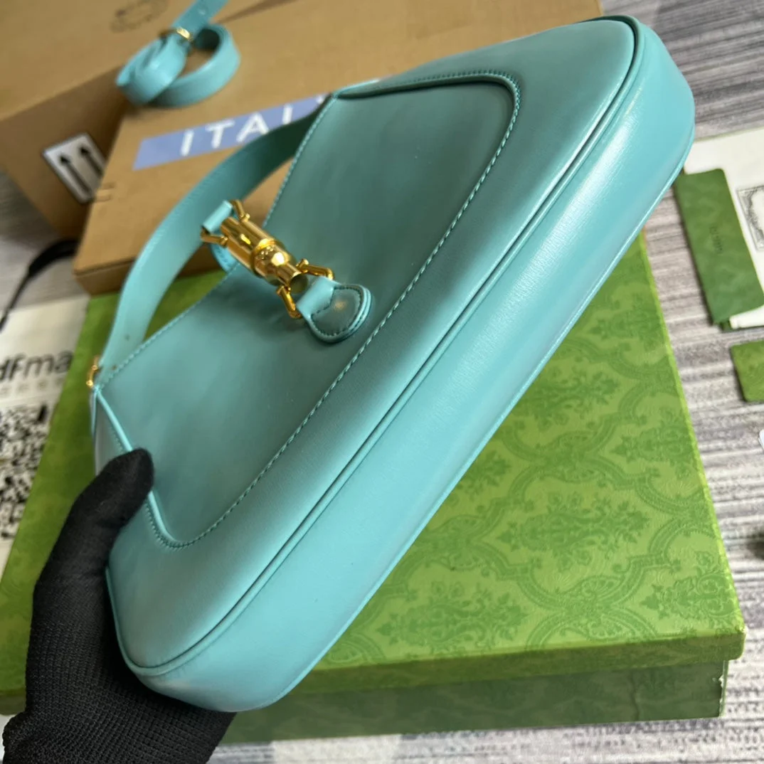 Gucci Jackie Small 28 Shoulder Bag In Blue Pastel Calfskin product view 7