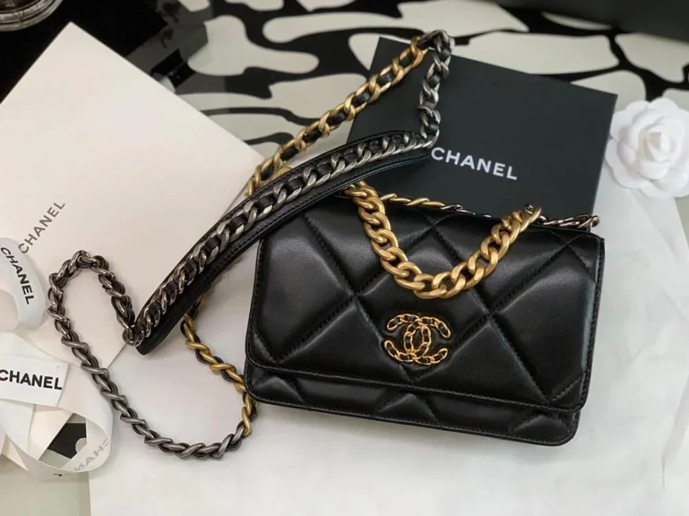 Chanel 19 wallet on chain in shiny lambskin Bag