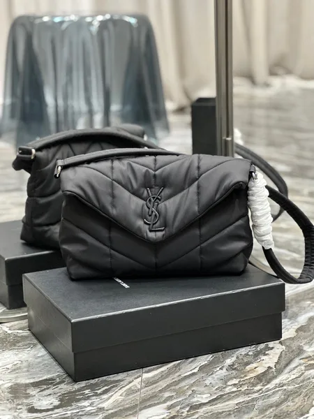 Saint Laurent Black Puffer Messenger Bag product view 1