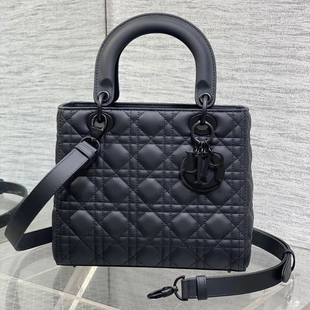 Dior Medium Lady Bag in Matte Black