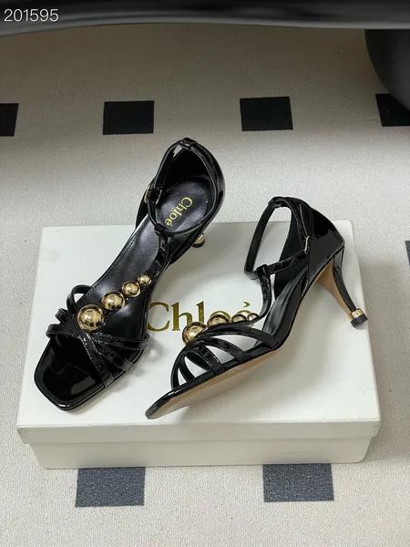 Chloé Strappy Heels Black Gold product view 1
