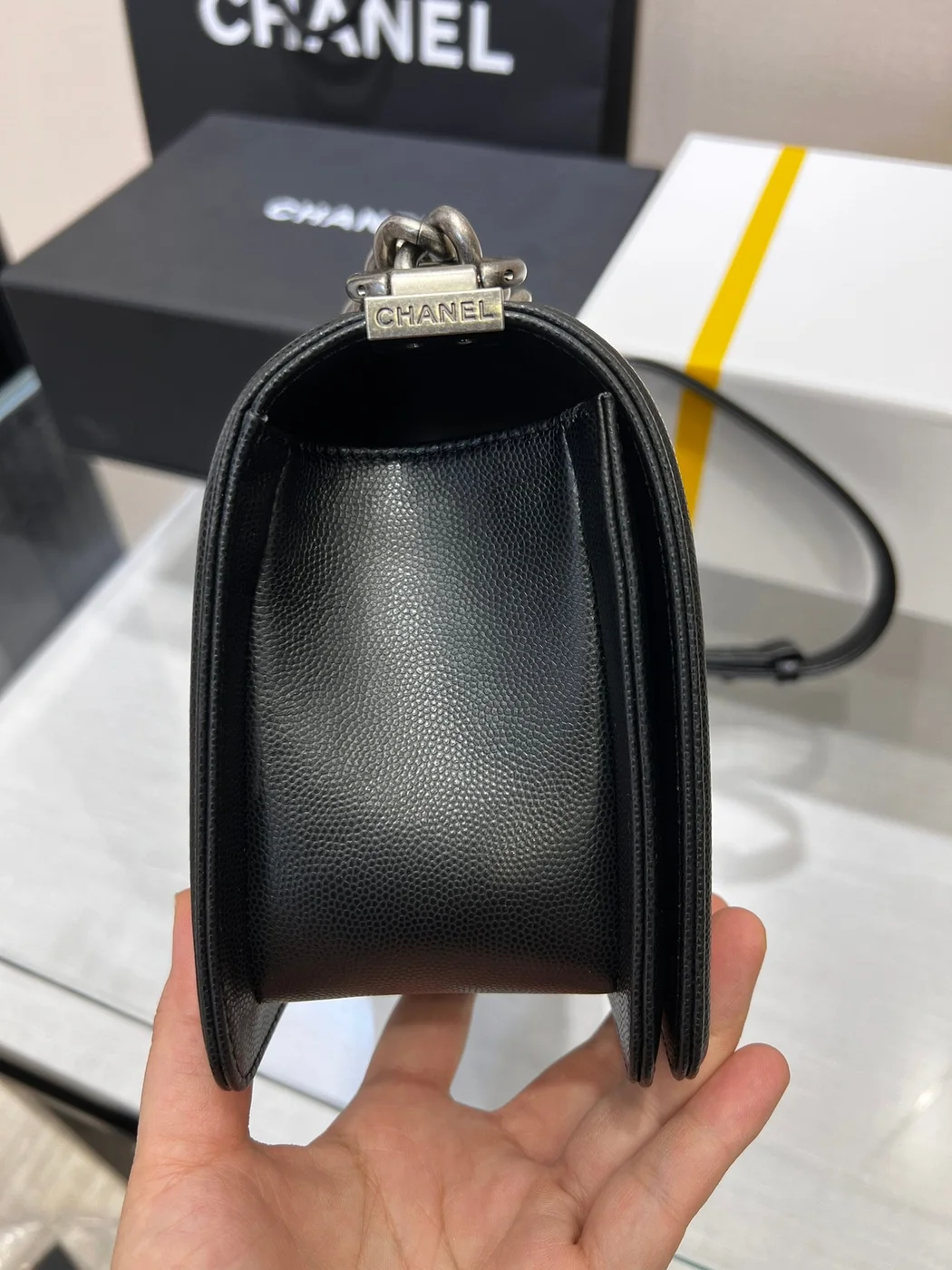 Chanel Boy Black Silver Hardware Woman’s 20 cm Bag product view 3