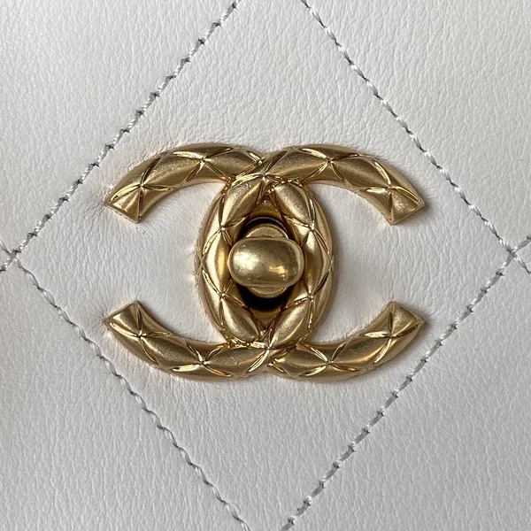 Chanel Calfskin Hobo Bag White/Black product view 4