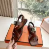 Hermès Women Brown Leather Sandals product view 6