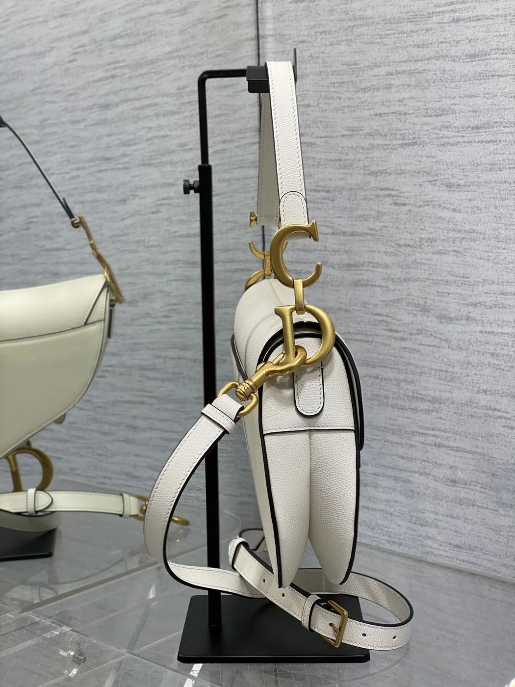 Dior Saddle Bag in White Gold Hardware product view 5