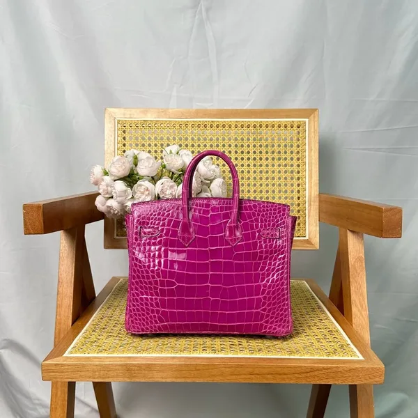 Hermès Birkin 25 cm Crocodile Leather Silver Hardware Bag product view 2