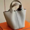 Hermès Picotin 18 Gray togo leather Silver Hardware Bag product view 3