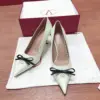 Valentino Women White Leather Pointed Toe Pumps product view 1
