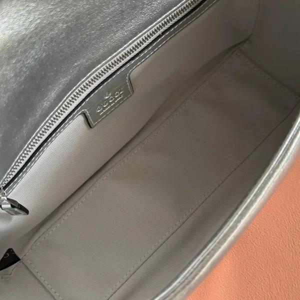 Gucci GG Marmont Bag 26 In Silver Lambskin product view 7