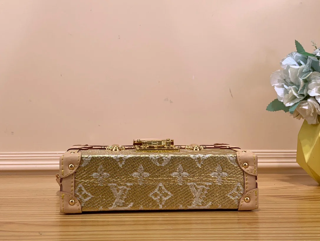 Louis Vuitton Petite Box Shape Lock Plated Gold Handbags 20×12.5x5cm product view 9