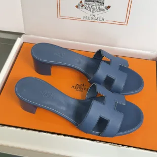 Hermès Oran Heeled Sandals Dark Blue product view 1