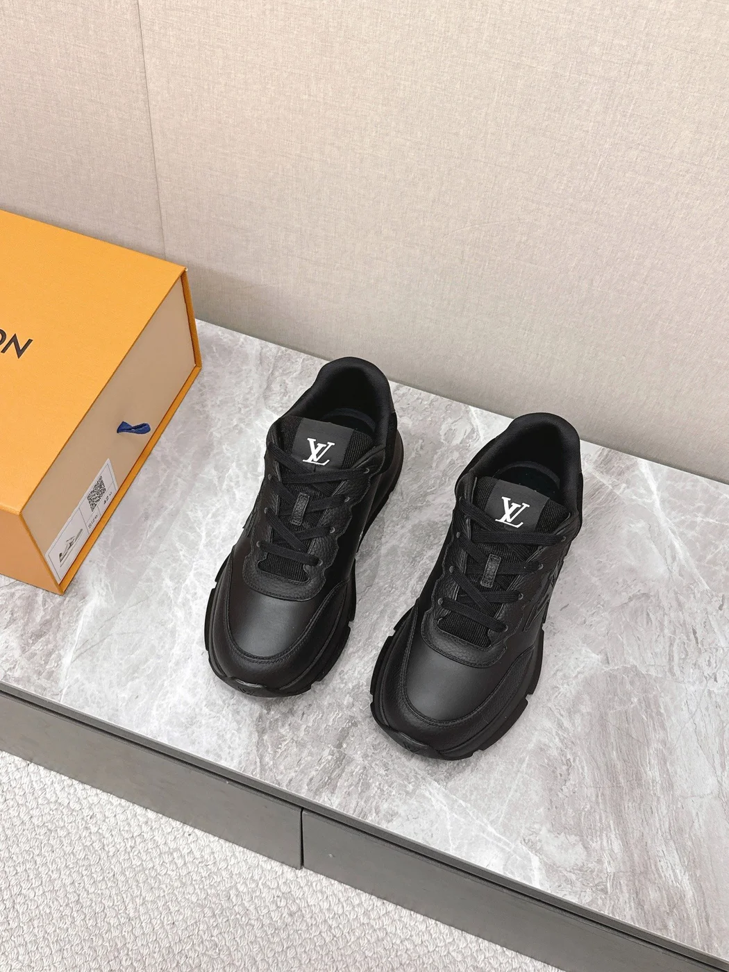 Louis Vuitton Women Black Leather Sneakers product view 4