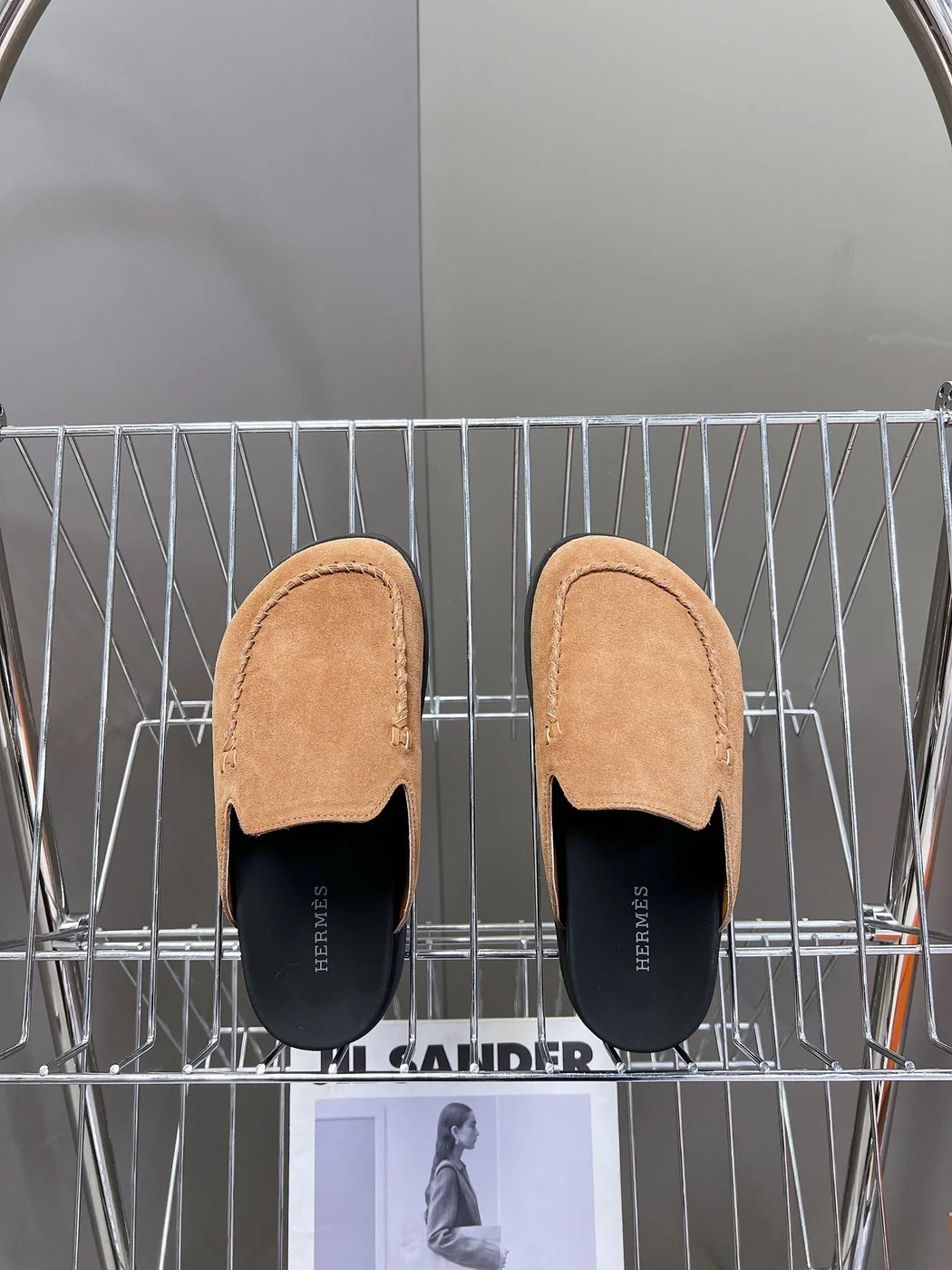 Hermès Women Tan Suede Slippers product view 6