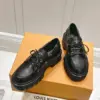 Louis Vuitton Women Black Leather Chunky Loafers product view 5