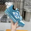 Louis Vuitton Women Blue White Leather Sneakers product view 4