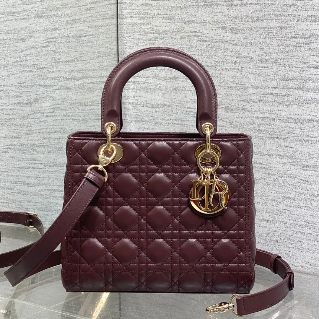 Dior Small Lady Dior bag in Burgundy