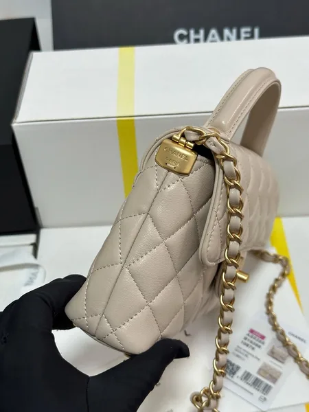 Chanel Beige Leather Small Top Handle Flap Bag product view 4