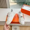 Hermès Women White Leather Sneakers product view 6