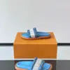 Louis Vuitton Men Blue Denim Canvas Slides product view 4