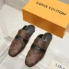 Louis Vuitton Women Brown Leather Monogram Mules product view 1