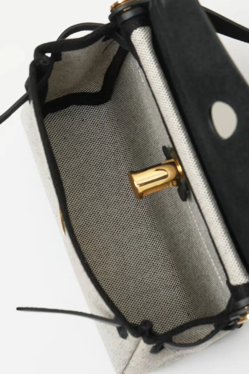 Hermès Herbag Mini in Ecru/Black gold hardware Bag product view 6